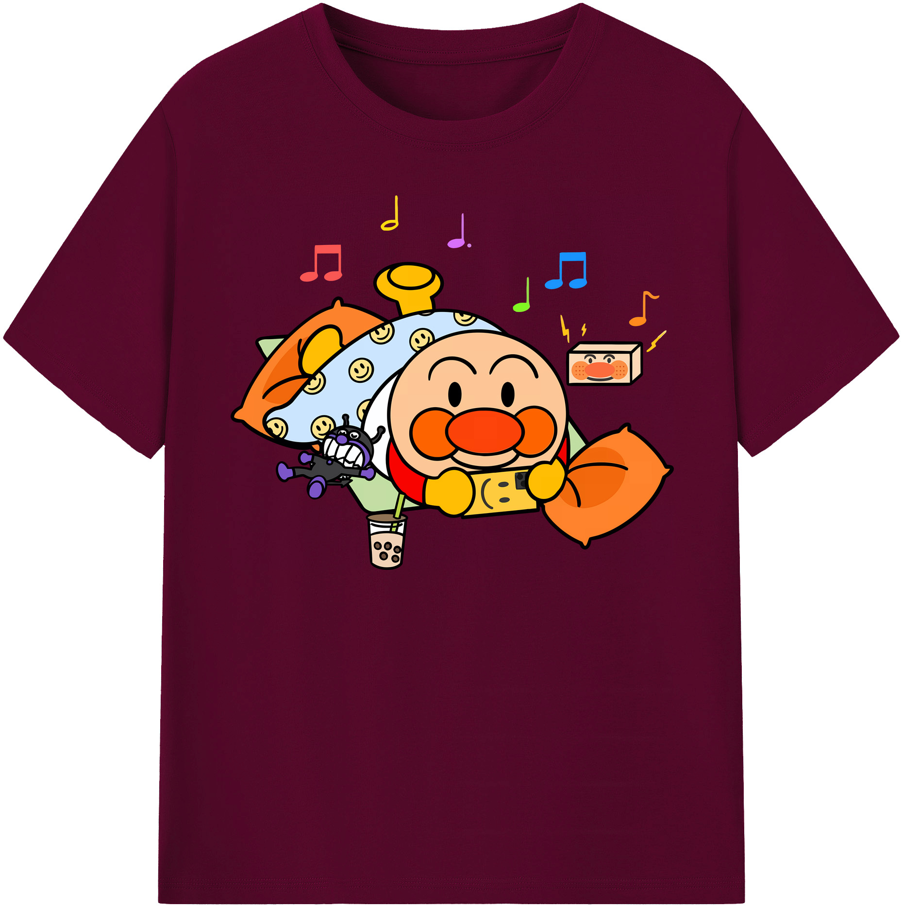 （画像用） アンパンマン Anpanman レディースカジュアルプリントTシャツ（綿100％）
